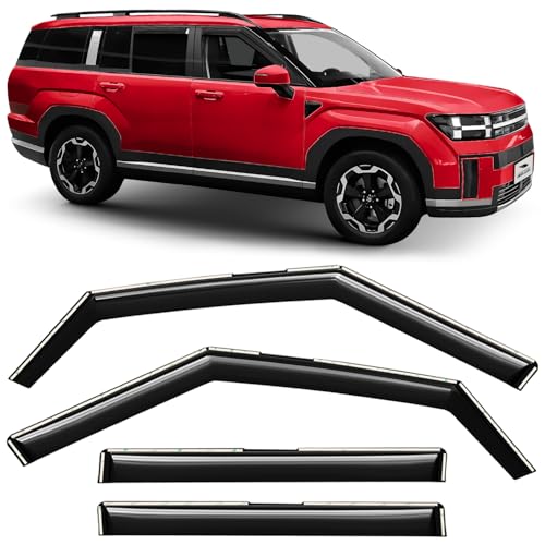 Voron Glass in-Channel Extra Durable Rain Guards for Hyundai Santa Fe 2024-2026, Window Deflectors, Vent Window Visors, 4 Pieces - 200696