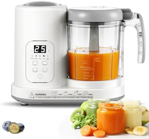 TopStrong Babynahrungszubereiter, Baby Food Maker Dampfgarer mit Dämpfen, Mixen, Auftauen & Erwärmen, Multifunktions Babybrei Zubereiter mit Selbstreinigungsfunktion, Küchenmaschin