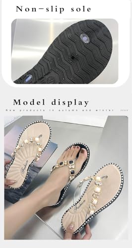 Dressy Flip Flops for Women Rhinestone Soft Platform Sandals House Shoes Summers Dress Beach Thong Slippers4