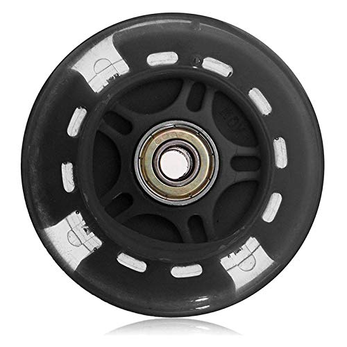 SJHFKDK Skateboard Wheels,Inline Skate Wheels 80Mm Flash Wheel Scooter Flashing Lights Roller Skates Wheels Replacement Smoother(Black)