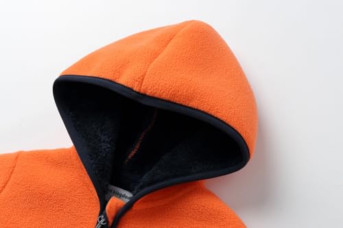 Image of Mud Kingdom Boys Girls Polar Fleece Jacket with Hood Winter Thick Warm Outerwear Funny Cartoon
