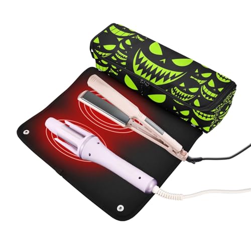 Organizador portátil para herramientas de cabello con tapete para plancha. Bolsa de viaje para planchas, rizadores, cepillos y secadores. miniatura 2
