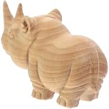 Statue de rhinocéros de bureau : fabriquée en de première qualité, ce qui garantit sa durabilité. cet objet décoratif en bois est résistant et indéformable