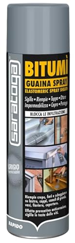 Guaina Spray Bitumì A Base Di Bitume Impermeabilizza E Sigilla 500 Ml Colore Grigio Novita'!!!