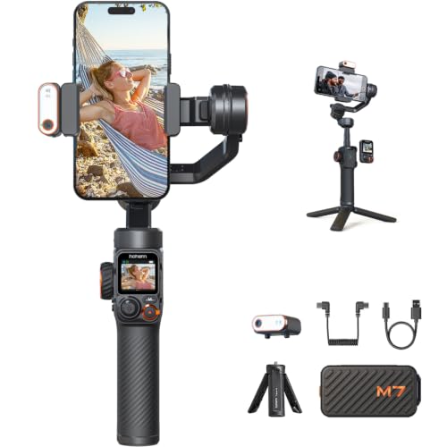 Hohem iSteady M7 Gimbal Stabilizer for Smartphone, Magnetic AI Tracker Fill Light, Detachable...