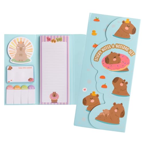 Idena 11558 - Notizblock Set mit Todo Liste und Klebezetteln im Capybara Design, Notizzettel Mappe mit Magnetverschluss, Größe 9 x 21 cm Idena 11558 - Notizblock Set mit Todo Liste und Klebezetteln im Capybara Design, Notizzettel Mappe mit Magnetverschluss, Größe 9 x 21 cm