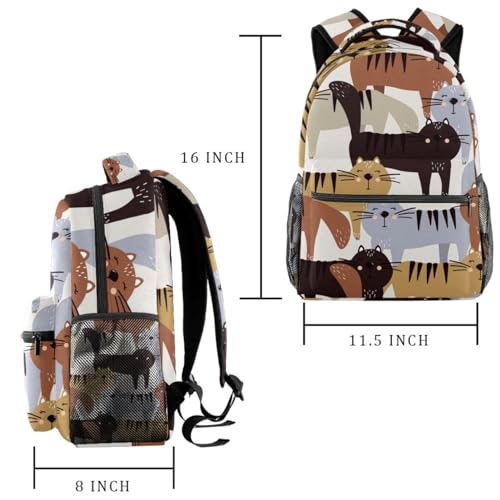 Sac à dos d'école design chats joyeux pour les sorties de week-end - 2