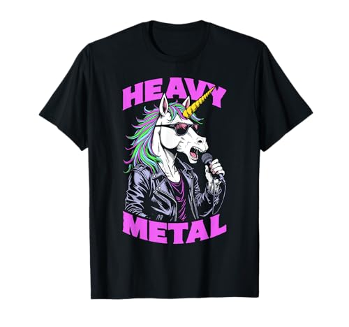 Funny Heavy Metal Unicorn Rock Music Band Cantante Músico Camiseta