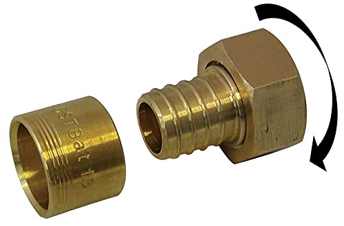 Raccord droit avec écrou libre à glissement laiton F 15 x 21 pour tube en per