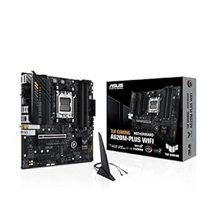 ASUS TUF GAMING A620M-PLUS WIFI Mainboard Sockel AMD A620 (Ryzen 7000, micro-ATX, DDR5 Speicher, PCIe 4.0, Wi-Fi 6, USB 3.2 Gen 2, Aura Sync)