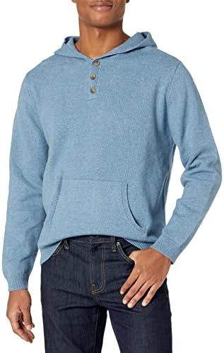 Henley Hoodie, Recycled Denim Heath 