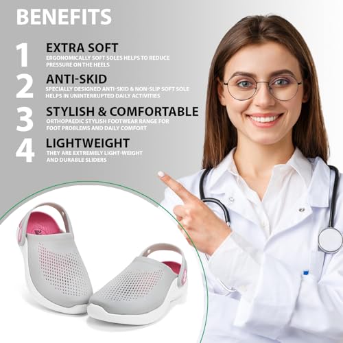 Image of Clogs for Women | Cushioned EVA Slip-On Sandals with Back Strap | Lightweight Anti-Slip Everyday Wear Footwear