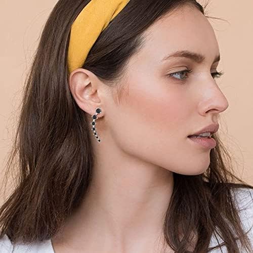 Aucuu 925 Sterling Silver Earrings, 7 Crystal Climber Earrings with Cubic Zirconia Hypoallergenic Ear Cuffs Sparkle Jewelry Gifts for Women Teen Girls