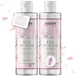 100% Pure Eau de Rose MonteNativo   2x500ml   100% Bio et Naturel, Lotion Tonifiante pour le visage, Hydrolat naturel de rose, Triple purification, eau florale de rose