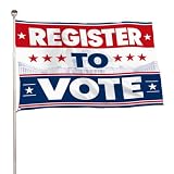 Register to Vote Flag 35x59 In, Single Sided Election Season Banner Decor