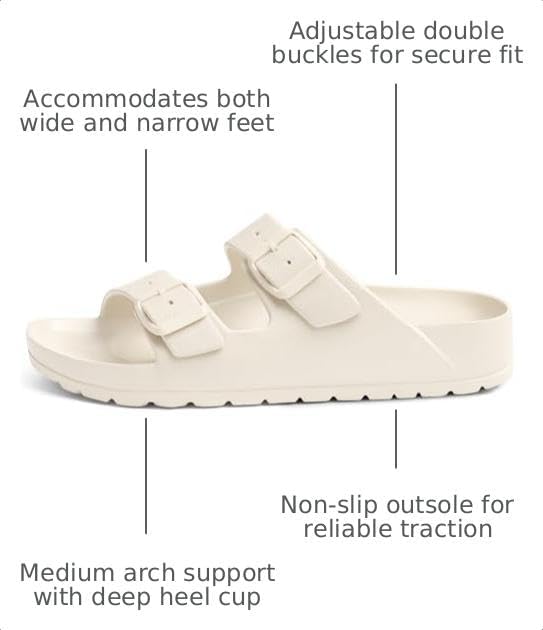  Women's Comfort EVA Sandals Medium Arch Support Beach Slides thumbnail
