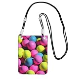 FGPkjh Handy-Umhängetasche, Motiv: Tennisbälle, wasserabweisend, für Damen und Herren, Reisen, Laufen, Zubehör, Schwarz , Einheitsgröße