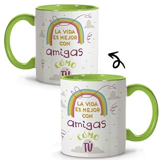 Taza Amiga. Taza Mejor Amiga. Tazas Desayuno Originales. Taza Ceramica 330 ml. Regalos con Frases. Amigo Invisible.