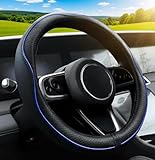 Lenkradbezug Leder Auto für Mazda CX-30 2020-2025, Lenkradabdeckungen für Frauen Männer 38cm Lenkradhülle für Sommer Anti-Rutsch,Blue