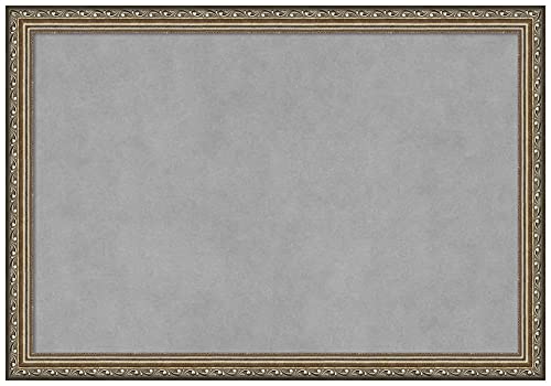 Amanti Art Silver Framed Magnetic Board, 26x18, Traditional Office Decor
