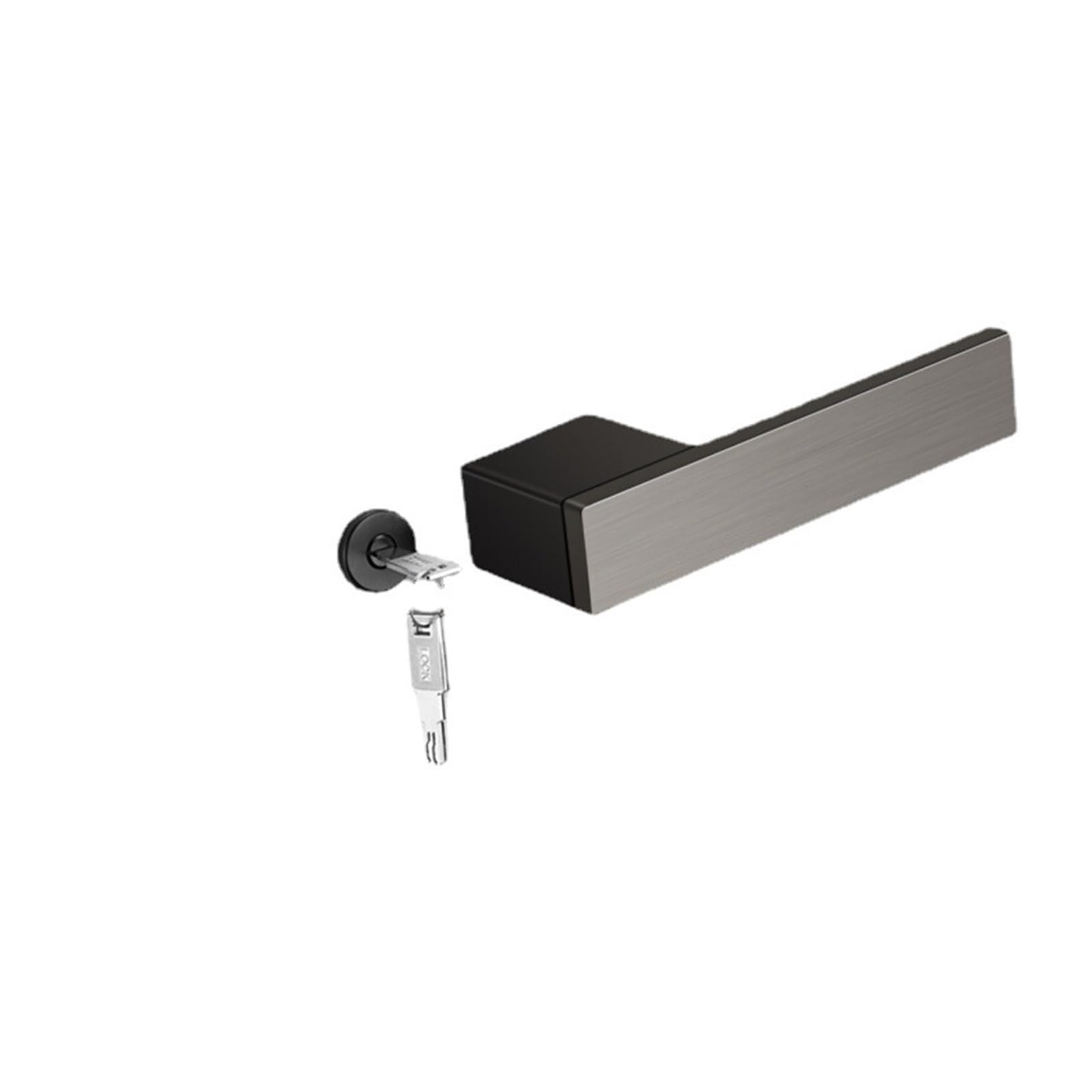 Ekologiczny włoski minimalistyczny nowoczesny drewniany zamek do drzwi kryty cichy magnetyczny do sypialni prosty uchwyt (C szary magnes 35-50 mm bez klucza)
