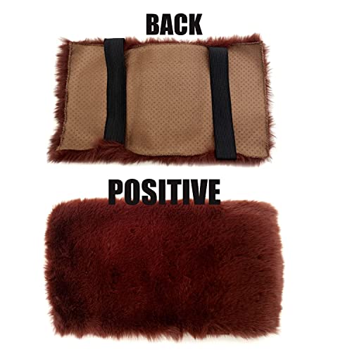Xieccx 7 Pcs Set Womens Cute Fluffy Steering Wheel Covers Handbrake Cover Gear Shift Cover Fuzz Warm Non-Slip Car Decoration Fit 15 Inch(Red Brown) #TOP5