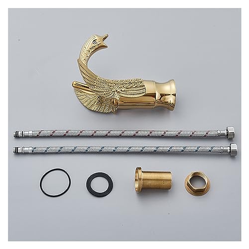 Grifo de lavabo dorado para reformas de baños modernos con agua fría y caliente 8