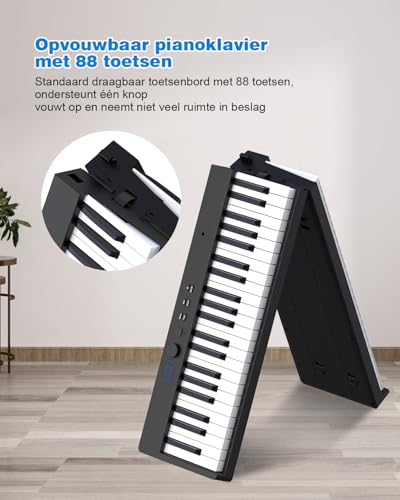 OYAYO Faltbares Klavier mit 88 Tasten Piano Full Size Semi Weighted, Faltbares Klaviertastatur mit MIDI Bluetooth, Klaviertasche, Folding Piano Keyboard für Anfänger Geschenk pinao