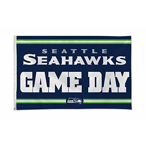 Rico Industries NFL Football Seattle Seahawks Game Day 3' x 5' Banner Flag Single Sided - Indoor or Outdoor - Home Décor