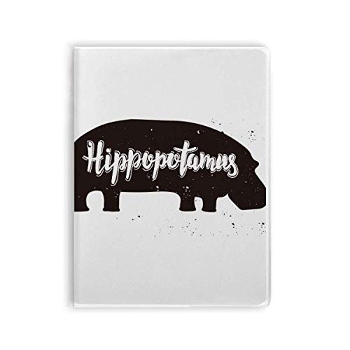 Carnet de notes hippopotame motif animal noir et blanc souple ligné