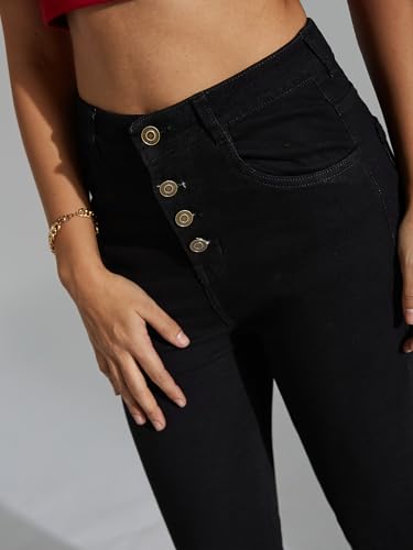 Image of Miss Chase Women's Skinny High Rise Cropped Stretchable Denim Jeans