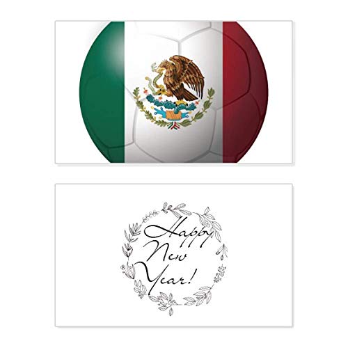 Tarjeta conmemorativa de Año Nuevo de México con bandera nacional