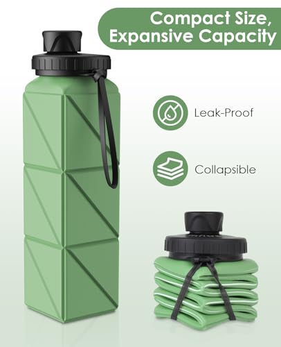 Collapsible-Water-Bottles-BPA-Free-Leak-Proof-Silicone-Foldable-Water-Bottle-Cup-206oz-Durable-Lightweight-Bottle-for-Gym-Travel-Camping-Hiking-Running-SportGreen