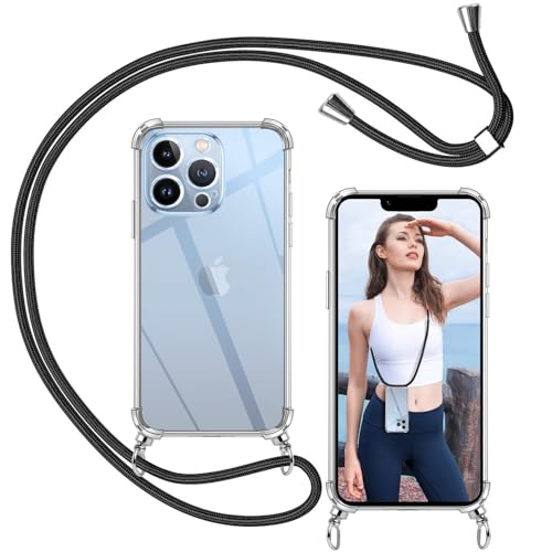 ISOI Cover con Cordino per Realme 14 Pro Plus 5G/Realme 14 Pro+ 5G, Custodia Trasparente con Collana Tracolla Laccio Collo Ultra Sottile Morbido TPU Silicone Antiurto AntiGraffio Case, Rosa