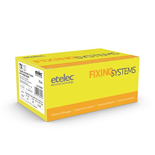 Kit Scatola 25 Tasselli Universali TX10 Nylon 10X50 mm Vite 6x60 mm - ETELEC TA0003