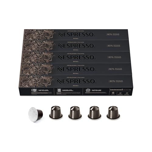 NESPRESSO ORIGINAL Ispirazione Roma, Mittlere Röstung, Kompatibel mit ORIGINAL Kaffeemaschinen, Kapsel Set aus 50 Kaffeekapseln
