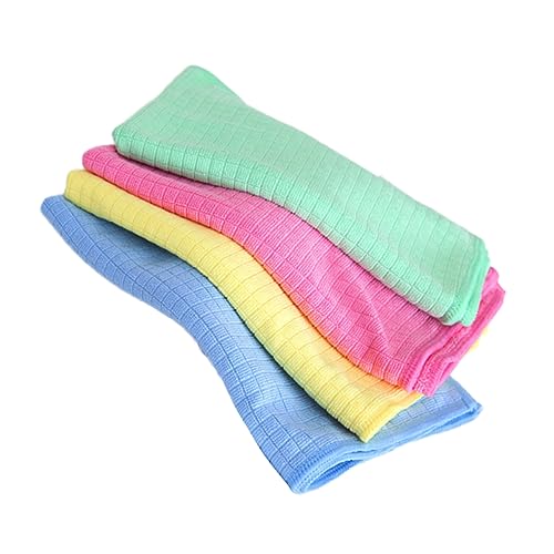 Gatuida 4 Piezas Paquete de Paños de Limpieza de Microfibra con Diseño de Rejilla Cocina Toallas Absorbentes y Rápido Secado para Lavar Utensilios y Frutas