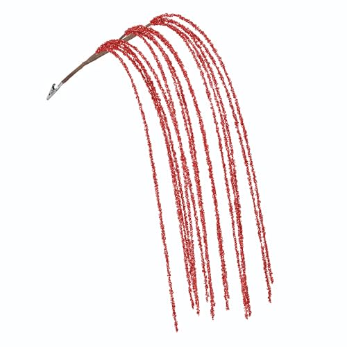 KI Store Red Dripping Sequin Christmas Tree Picks Spray 6pcs Cascading Christmas Picks for Xmas Tree Garland Decorations