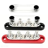Soiftra 150A Sammelschiene Verteilerblock 12V-24V DC für Auto Marine RV Wohnmobil Lkw Elektrik System Klemmleisten, Positive Masse Stromverteilungsblock Busbar mit 4 x M8 Klemmenbolzen