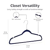 Amazon Basics Wieszak na garnitur, z aksamitu, wąski, antypoślizgowy, 50 sztuk, granatowy, srebrny