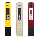 Raguso Water TDS Meter Pen Water TDS Meter 0-9990 PPM Temp con función de apagado automático Botón TEMP para agua potable en el hogar (blanco)
