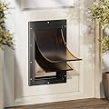 PETCOMING Never Rust Plastic Dog Door, Doggy Doggie Door, Cat Door for Easy Install in Interior and Exterior Doors or Wall, Double Magnetic Flaps, Closing Panel, Pet Door for Pets Up to 45lb (Medium)