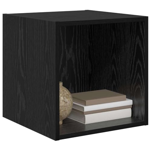 Estantería de pared efecto roble negro mueble decorativo de madera premium 4