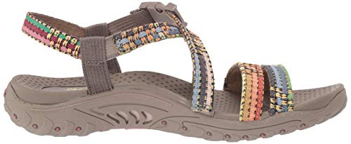 Skechers Women's Reggae-Sew Me-Boho Woven Strappy Slingback Sandal, Taupe, 8 #TOP5