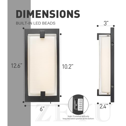 zeyu 18W LED Indoor Wall Sconce for Hallway, Dimmable 5CCT, ZTH100B-LED BK by zeyu - Used condition - Image 6