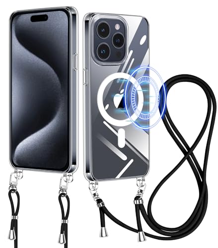 NISIILNG iPhone 15 Pro �P�[�X �N���A �V�����_�[ �A�C�t�H��15pro �J�o�[ magsafe�Ή� �X�g���b�v