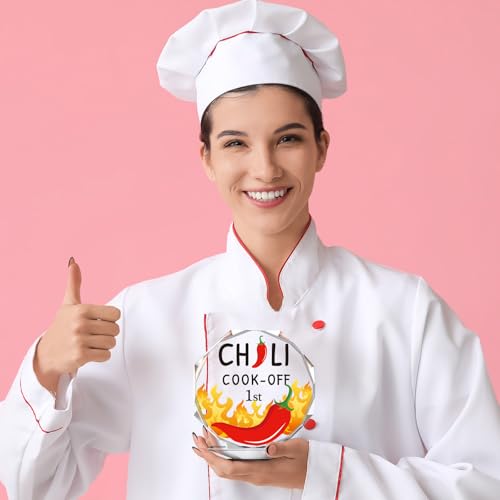 Yousoontic 3 Pcs Chili Cook Off Prizes 1st 2nd 3rd Place Medals Chili Cook Off Awards Trophies Acrylic Winner Medals Set Place Awards Contest Trophies Decorations for Women Men Family