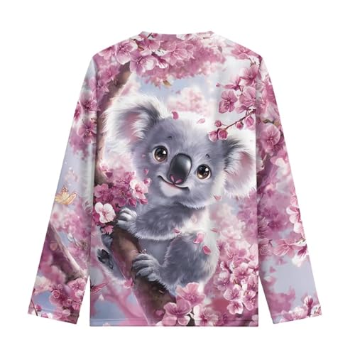 Girls Long Sleeve Shirts Kids Casual Crewneck Graphic Pullover Tops Fashion Tees 3-16 Years2