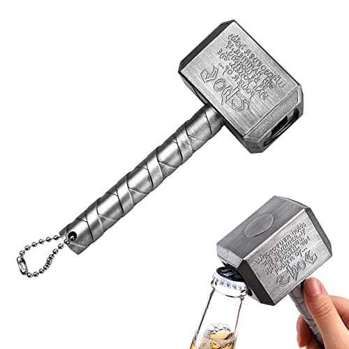 Flaschenöffner Thors Hammer Bieröffner Bierflaschenöffner für Bar Party BBQ Camping Bier 16,5x7x4,5cm Silber