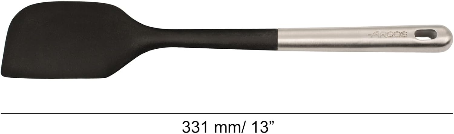 ARCOS Professional Spatula. Stainless Steel Handle and Body. Heat Resistant up to 240ºC. Dishwasher Safe. Black Color